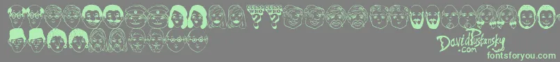Guess Who-Schriftart – Grüne Schriften auf grauem Hintergrund