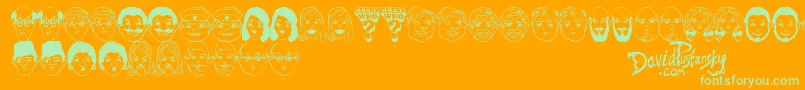 fuente Guess Who – Fuentes Verdes Sobre Fondo Naranja