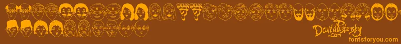 Guess Who Font – Orange Fonts on Brown Background