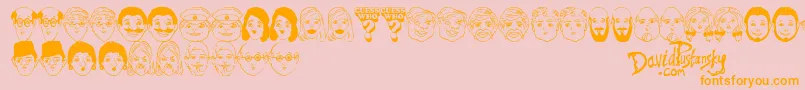 Fonte Guess Who – fontes laranjas em um fundo rosa