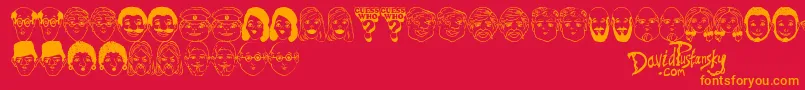 Шрифт Guess Who – оранжевые шрифты на красном фоне