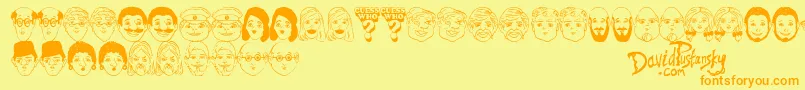 fuente Guess Who – Fuentes Naranjas Sobre Fondo Amarillo