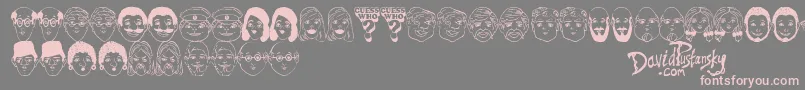 Guess Who-Schriftart – Rosa Schriften auf grauem Hintergrund