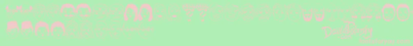 Guess Who Font – Pink Fonts on Green Background