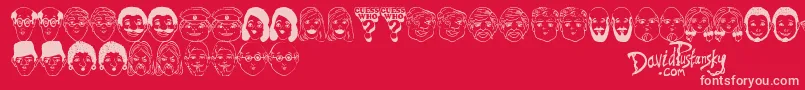 fuente Guess Who – Fuentes Rosadas Sobre Fondo Rojo