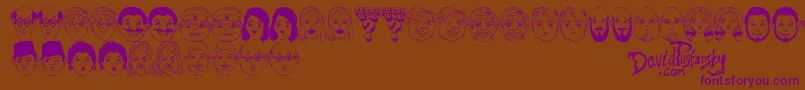 Guess Who Font – Purple Fonts on Brown Background