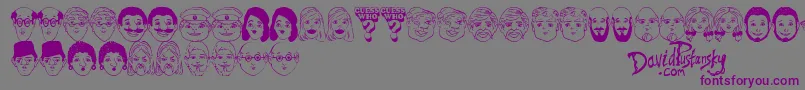 Guess Who Font – Purple Fonts on Gray Background