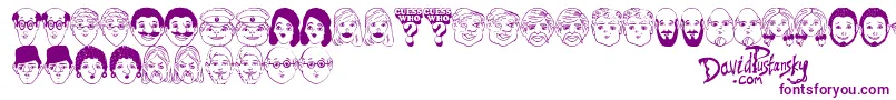 Guess Who-fontti – violetit fontit valkoisella taustalla