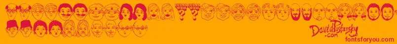 Шрифт Guess Who – красные шрифты на оранжевом фоне