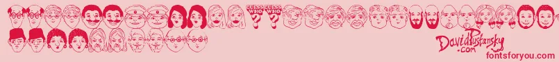 Fonte Guess Who – fontes vermelhas em um fundo rosa