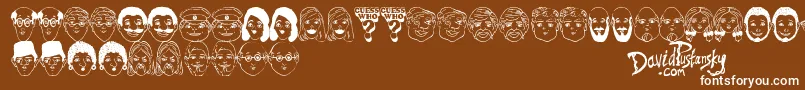 Guess Who Font – White Fonts on Brown Background