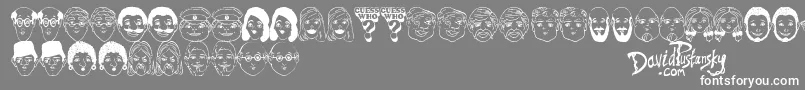 フォントGuess Who – 灰色の背景に白い文字