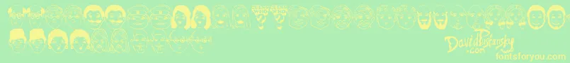 Guess Who Font – Yellow Fonts on Green Background