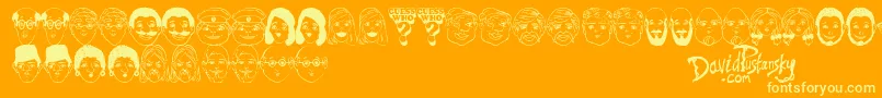 フォントGuess Who – オレンジの背景に黄色の文字