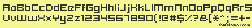 Hooge0553 Font – Black Fonts on Yellow Background