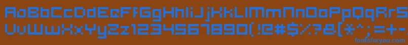 Шрифт Hooge0553 – синие шрифты на коричневом фоне