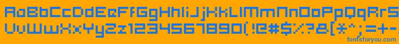 Hooge0553 Font – Blue Fonts on Orange Background