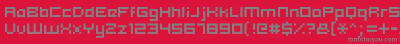Hooge0553-Schriftart – Graue Schriften auf rotem Hintergrund