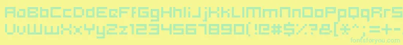 Hooge0553 Font – Green Fonts on Yellow Background