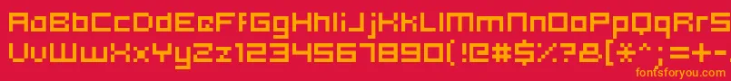Hooge0553 Font – Orange Fonts on Red Background
