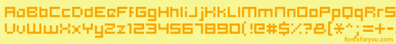 Hooge0553 Font – Orange Fonts on Yellow Background