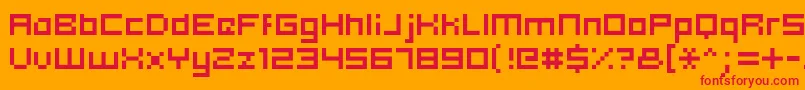 フォントHooge0553 – オレンジの背景に赤い文字