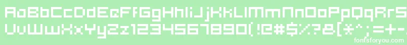 Hooge0553 Font – White Fonts on Green Background