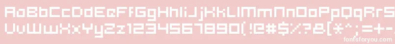 Hooge0553 Font – White Fonts on Pink Background