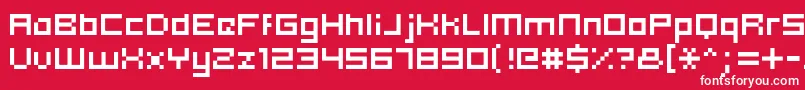 Czcionka Hooge0553 – białe czcionki na czerwonym tle
