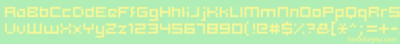Hooge0553 Font – Yellow Fonts on Green Background