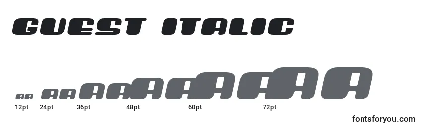 Размеры шрифта Guest Italic