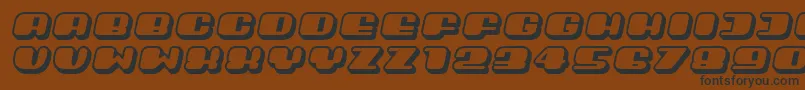 Шрифт Guest3D Italic – чёрные шрифты на коричневом фоне