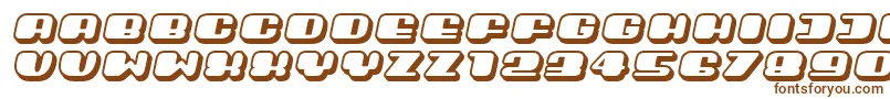 Czcionka Guest3D Italic – brązowe czcionki na białym tle