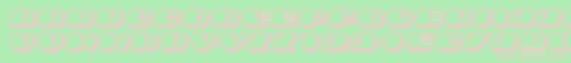 フォントGuest3D Italic – 緑の背景にピンクのフォント
