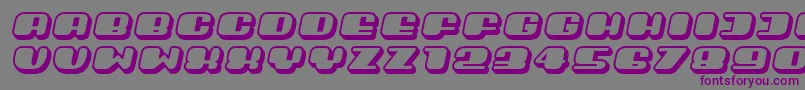 Czcionka Guest3D Italic – fioletowe czcionki na szarym tle