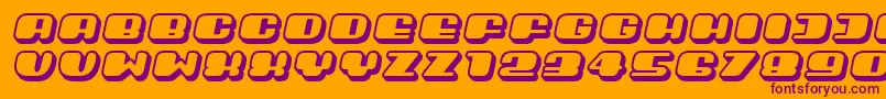 Шрифт Guest3D Italic – фиолетовые шрифты на оранжевом фоне