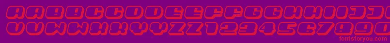 Guest3D Italic Font – Red Fonts on Purple Background