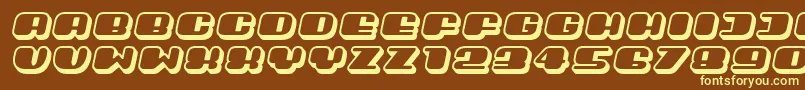 フォントGuest3D Italic – 黄色のフォント、茶色の背景
