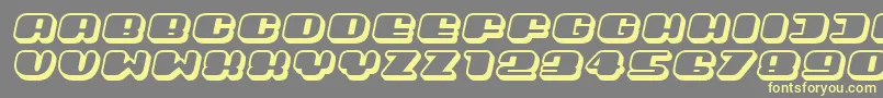 フォントGuest3D Italic – 黄色のフォント、灰色の背景