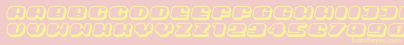 Guest3D Italic Font – Yellow Fonts on Pink Background