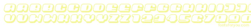 Czcionka Guest3D Italic – żółte czcionki