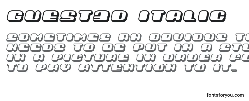 Przegląd czcionki Guest3D Italic