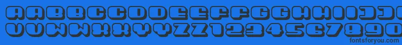 Guest3D-Schriftart – Schwarze Schriften auf blauem Hintergrund