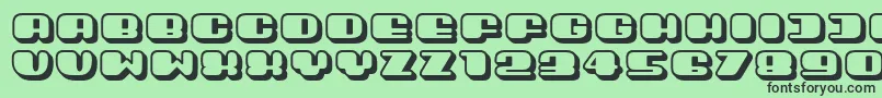 フォントGuest3D – 緑の背景に黒い文字