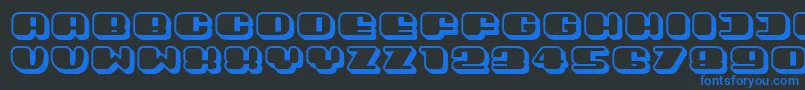 フォントGuest3D – 黒い背景に青い文字