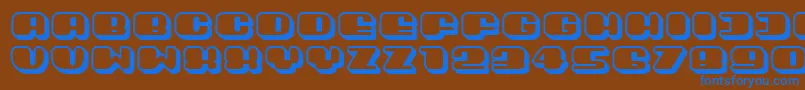 フォントGuest3D – 茶色の背景に青い文字