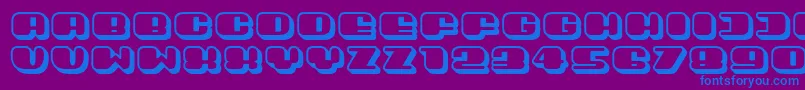 Fonte Guest3D – fontes azuis em um fundo violeta