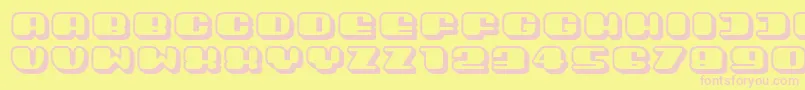 Guest3D Font – Pink Fonts on Yellow Background