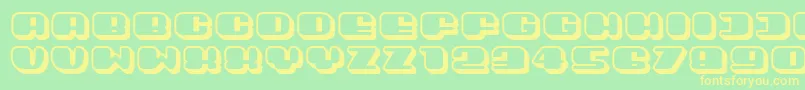 Guest3D-fontti – keltaiset fontit vihreällä taustalla