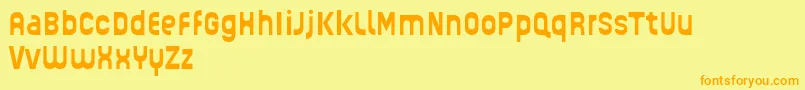 GUHLY Bold reduced Font – Orange Fonts on Yellow Background